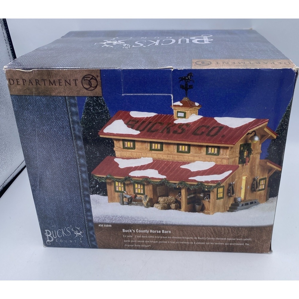 Department Dept 56 Snow Village Bucks County Horse‎ Barn New Box 56.55049